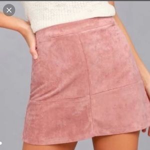 Lulus Dusty Rose  Suede Mini Skirt Medium